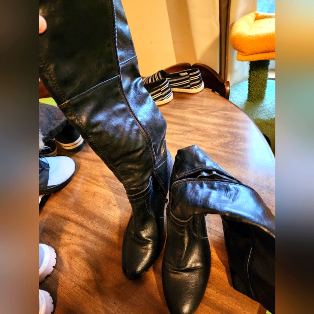 Black knee high boots